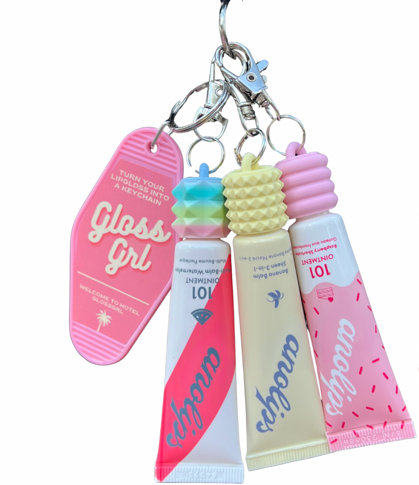 GlossGrl Keychain Caps for Lano Lips